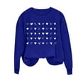 thumbnail image 4 of ibuvkizy Valentines Day Sweatshirts for Women Round Neck Printed Sweatshirts Long Sleeved Pullover Top Sweatshirt Blue,XS, 4 of 4
