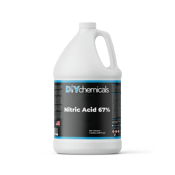 DIYChemicals Nitric Acid 67% - Used in Production of Ammonium Nitrate, Making Plastics, Manufacturing of Dyes, Metal Processing