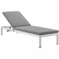 thumbnail image 1 of Modway Shore Plastic Wood Reclining Patio Chaise Lounge in Silver and Gray, 1 of 4
