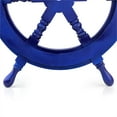 thumbnail image 4 of Wooden Ship Wheel | Nautical Pirate's Wall Sculptures & Home Hanging Decor | Painted Handcrafted Maritime Nursery Gifts Ideas (Indigo Blue) (18 Inches), 4 of 4