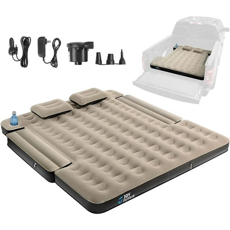 JOYTUTUS Truck Bed Air Mattress for 5.5-5.8Ft Full Size 400lb Max  Inflatable Air Mattress with Pump  Carry Bag & Cup Holder Design for Outdoor Camping
