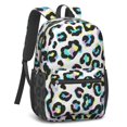 thumbnail image 2 of Blue Leopard Print Pattern 17" School Backpacks for Teens,Waterproof Oxford Fabric,S-Shape Padded Straps for School,Travel,Hiking,Camping, 2 of 6
