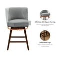 thumbnail image 6 of Modern Swivel Bar Stools Set of 6, Grey Counter Height Bar Stools with Back for Kitchen Island, Fabric Upholstered Island Chairs with Wood Legs, Barstool Chairs, Sillas para Barra de Cocina, 6 of 11