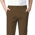 thumbnail image 4 of PNTUTB Men's Solid Color Lightweight Button Fly Zipper Business Casual Straight Leg Suit Pants with Pockets, 4 of 6