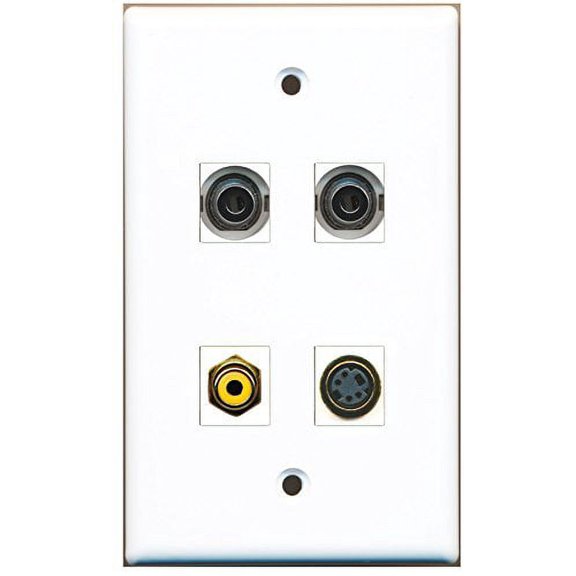 RiteAV - 1 Port RCA Yellow 1 Port S-Video 2 Port 3.5mm Wall Plate