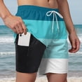 thumbnail image 2 of KPOPLK Mens Swim Trunks 5" Quick Dry Stretch Swim Shorts Mesh Lining Bathing Suits Swimwear Beach Shorts with Pockets(Mint Green,M), 2 of 9
