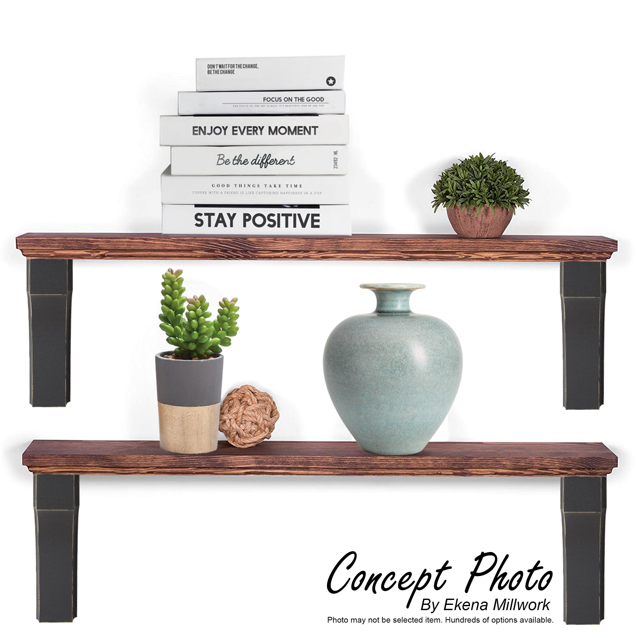 Ekena Millwork 3 3/8"W x 6 1/2"D x 10 1/2"H Boston Traditional Scroll Wood Vintage Decor Corbel, Black