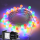 thumbnail image 5 of Cadena de luces multicolor de 10 m con 100 LED, 8 modos de iluminación, control remoto, IP65, ideal para decoración de interiores y exteriores, árbol de Navidad y fiestas., 5 of 5