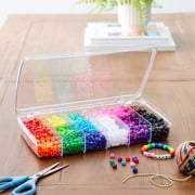 Large Rainbow Pony Bead Box By Creatology - Plastic Beads for Making Jewelry - Charms - Key Chains - Friendship Bracelets - and Arts & Crafts - 1 Pack