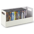 thumbnail image 1 of Caja de almacenamiento de DVD Stock Your Home de piel sintética blanca, 1 of 7