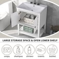 thumbnail image 2 of GZXS 24 Inch Bathroom Vanity Base, White Bathroom Cabinet, Small Bath Vanity Base with 2 Closing Doors,1 Shelf, 2 of 9