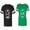 Men Black / Women Green, variant on King Queen White Pentagon Matching Couple Cotton Jerseys (Men Black / Women Black) (Men S / Women S)