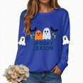 thumbnail image 6 of Towmus Halloween Sweatshirts Women Embroidered Sequin Ghost Graphic Pullover Shirt Halloween Crewneck Tops, 6 of 9