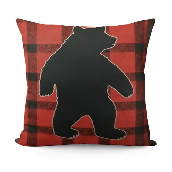 YINGXI Throw Pillow Cover for Women/Men, Short Pillow Case Cushion Cover for Home Sofa Couch Living Room Car Decor - Red Black 12x12in