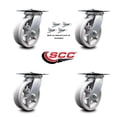 thumbnail image 2 of 6 Inch V Groove Semi Steel Caster Set with Ball Bearings and Swivel Locks SCC, 2 of 2