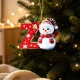 thumbnail image 5 of Dongrens Snowman Christmas Ornaments, Cute Flat Christmas Tree Letter Decoration, Z, 5 of 5