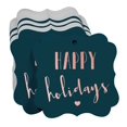 thumbnail image 3 of Inkdotpot Happy Holiday Bottle Tag Real Rose Gold Foil Favor Bracket Shape Hang Tags Pack Of 50, 3 of 7