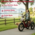 thumbnail image 4 of YEBEI Electric Tricycle for Adults Folding Folding Electric Trike Peak 1350W Motor Etrike with 48V15.6Ah Battery Differential 20MPH Pre-Assembled 90% 3 Wheels Eletric Bike with Two Baskets Red UL2849, 4 of 14
