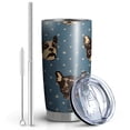 thumbnail image 2 of 20 Oz French Bulldogs Blue Coffee Tumbler Double Wall Insulated Stainless Steel Water Bottle | Metal Reusable Thermoses Flask with Cup Cap | Leak & Sweat Proof with Anti-Dust Lid, 2 of 7