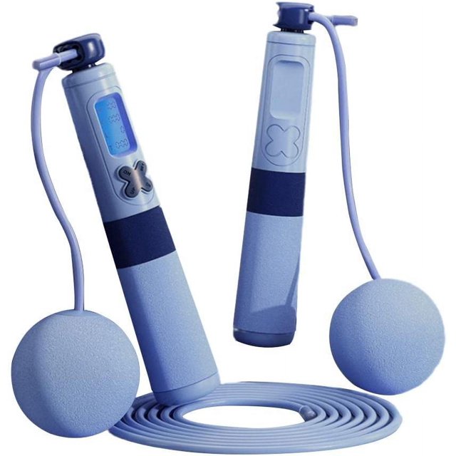 Contador digital de cuerda para saltar-Azul - Cuerda para saltar inalámbrica - Equipo de ejercicio - Pérdida de peso - Fitness profesional