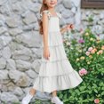 thumbnail image 4 of Nskgu Girls Maxi Summer Short Flutter Sleeve Casual Dress with Pockets for 4-13 Years, 4 of 6