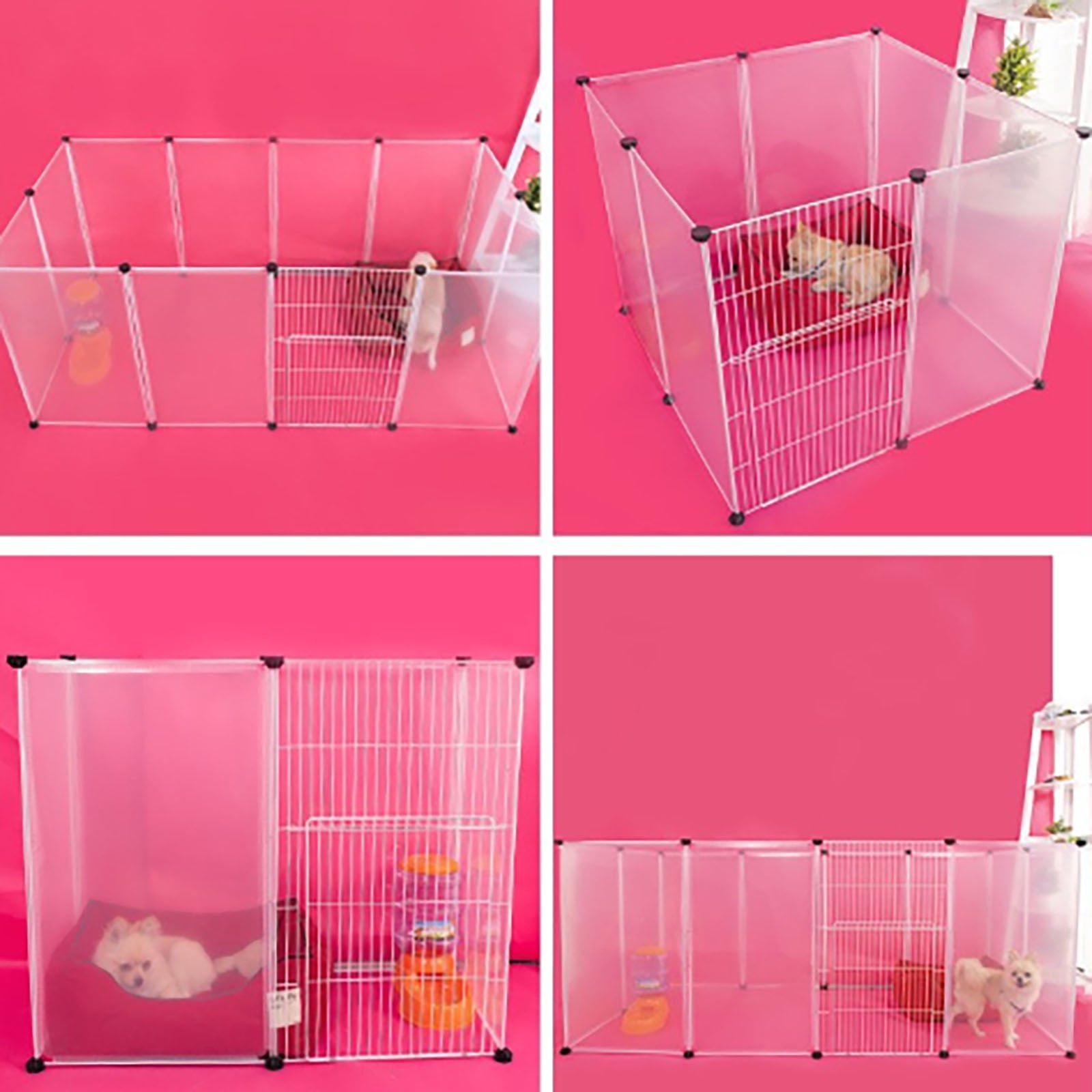 Small Animal Playpen,6-Panel Portable Indoor Outdoor Pet Play Pen for Puppies, Kittens,Rabbits,Guinea Pigs & Ferrets,Expandable Puppy Pen with Door for Easy Access, Durable Exercise Enclosure
