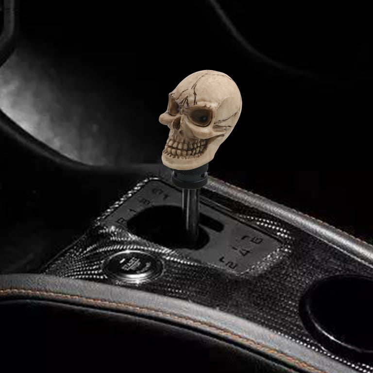 Skull Head Manual Gear Shift Knob – Metal Gloss Black Shifter Lever For Car/Truck