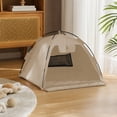 thumbnail image 4 of Portable Pet Tent for Cats and Small Dogs, Water-Resistant, with Cushion, Beige, 15.75x15.75x15.75in, 4 of 6