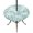 Seafoam White Mint6, variant on Round Outdoor Tablecloth with Umbrella Hole and Zipper, Tropical Palm Tree Tablecloth with Elastic Waterproof, Vintage Sky Blue Exotic Botanical Plants Patio Table Covers for 45" - 54" Pool Tables