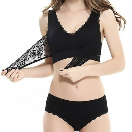 

Women s Cross Side Buckle Sport Bra and Panty Underwear Set Vest-style Wire Free Full Cup and Briefs Underpants Set S-4XL