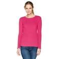 thumbnail image 1 of Foxcroft Women’s Mindy Lurex Ribbed Sweaters, Pink, Large, 1 of 2