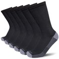 thumbnail image 1 of Calcetines de trabajo APTYID para hombre, con control de humedad y acolchado, paquete de 6, 1 of 8