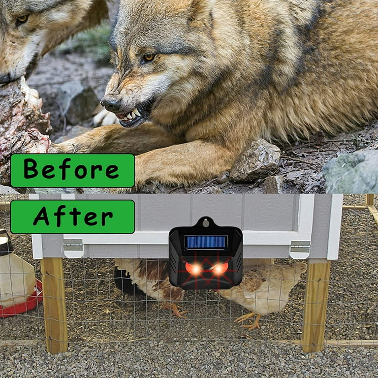 Morttic Predator Eye Red LED Lights Coyote Skunk Raccoon Deterrent Solar Powered Animal Repellent