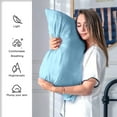 thumbnail image 2 of SUSIELADY Satin Pillowcases Standard Size Set of 2 Cooling Silk-Like Soft Pillow Covers with Hidden Zipper Envelope Closure for Men & Women, 20" x 26", Blue, 2 of 6