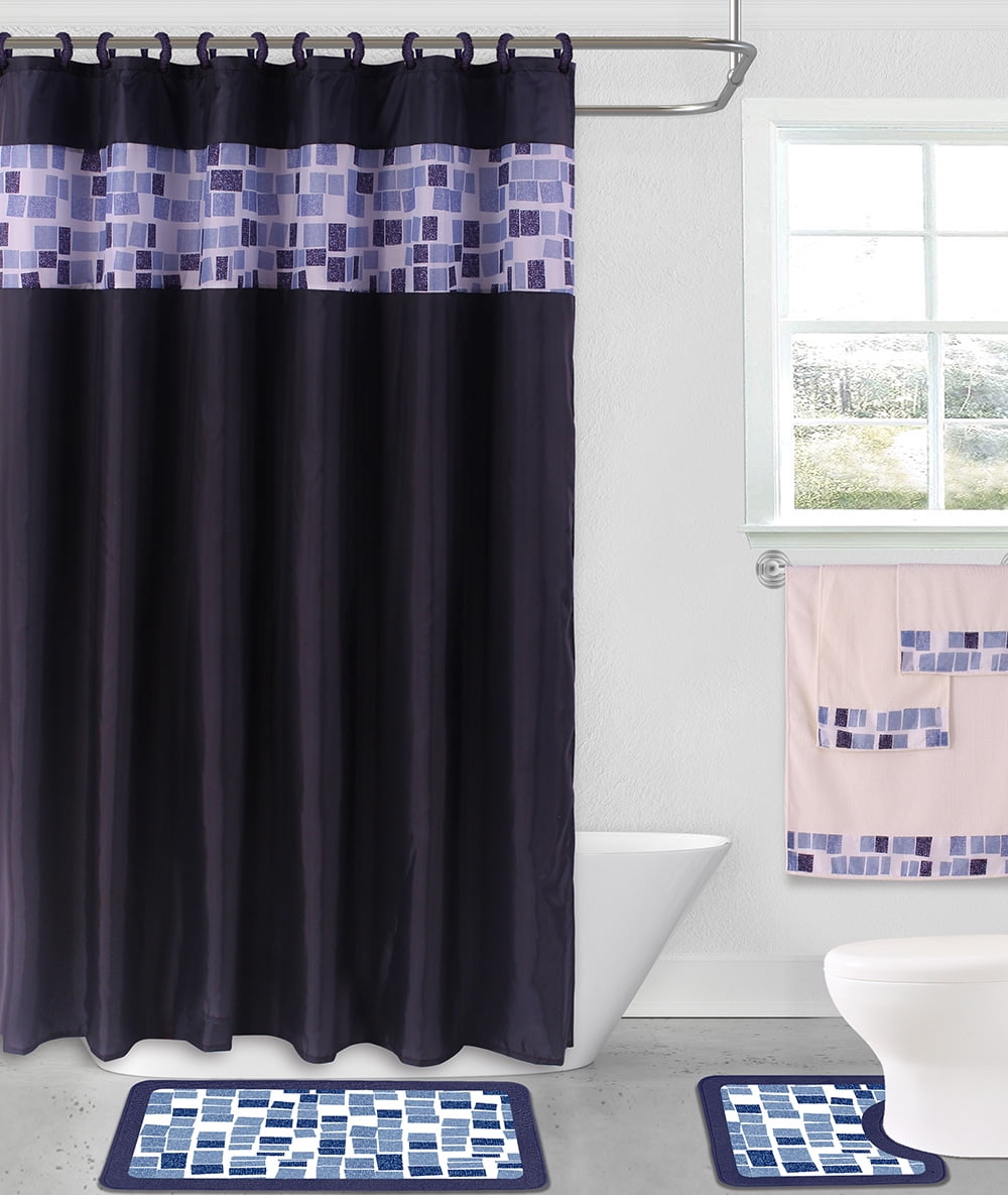 Graffiti Shower Curtain Bathroom Mat Rug Set Hooks Waterproof Fabric 72/79" 1884 