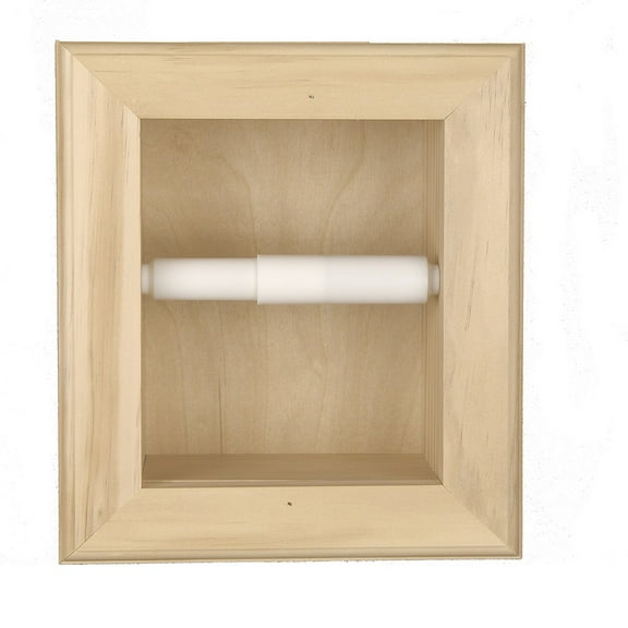 Typhon Recessed Solid Wood Toilet Paper Holder 7 x 8.5, Unfinished