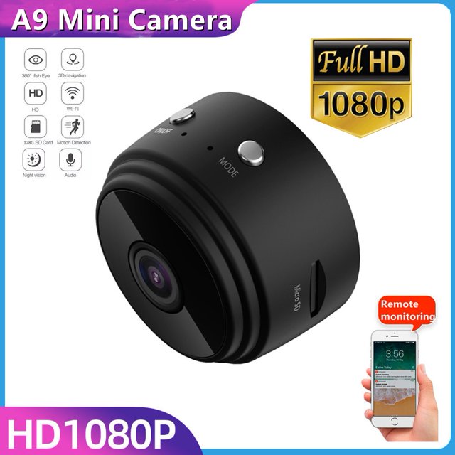 A9 Mini cámara inalámbrica WiFi Monitor de red IP Cámara de seguridad HD 1080P Seguridad para el hogar Cámara P2P WiFi Mini cámara Micro cámara espía Imán de batería de infrarrojos ocultos