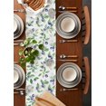 thumbnail image 2 of Blue Berry Table Runner 108 Inches, Summer Fruit Botanical Country Green Leaf Bed Runner Dresser Scarves Tabletop for Indoor Outdoor Parties/Ceremony/Banquet, 13"x 108", 2 of 8
