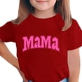 thumbnail image 1 of Zpanxa T-Shirts pour Tout-Petites Fille Imprimé Fête des Mères Col Rond Manches Courtes Haut Polyester Spandex 7-8 Ans, 1 of 5