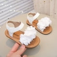 thumbnail image 2 of Mepaouo Girls Flat Sandals Ankle Strap Open Toe Princess Flower Shoes Toddler Footbed Casual Slides, 2 of 9