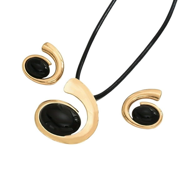 Elegant Geometric Jewelry Set, Necklace with Matching Earrings, 16.5 inch Chain 1 set of 3 - RR0111K777E31