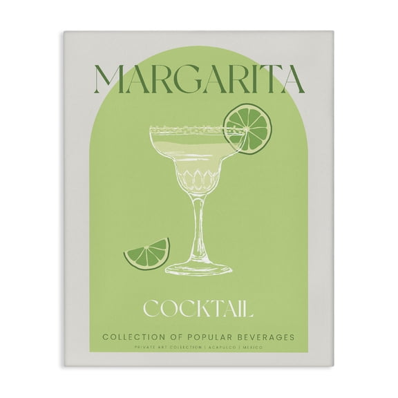Stylish Retro Margarita Canvas Wall Art, design by Lil' Rue
