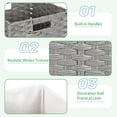 thumbnail image 6 of Wicker Cube Baskets with Liners Cube Storage Organizer for Shelves Closet 11 inch 4 Pack Decorative Hand-Woven Imitation Wicker Storage Bins for Organizing Pantry Bedroom Light Grey, 6 of 18
