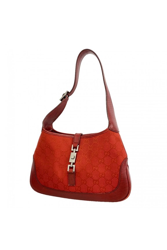 Pre-Owned Gucci GG Canvas Jackie Handbag 01147 Red Women's