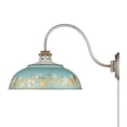 thumbnail image 5 of Golden Lighting Kinsley 1-light Swing Arm Wall Lamp in Antique Teal shade, 5 of 7