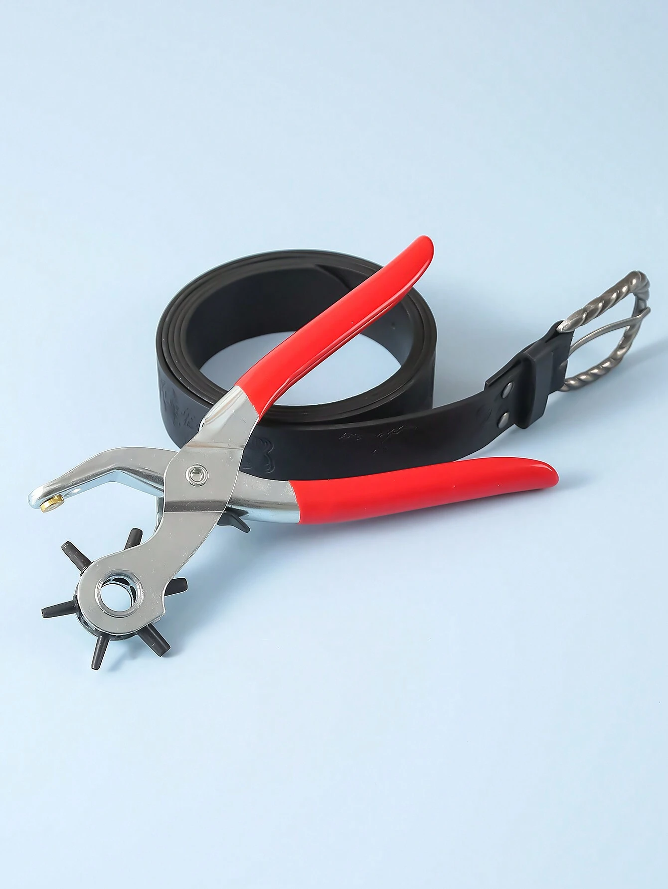 1Pc Multifunction Belt Punch Tool Leather Hole Punch Tool 8 5 Heavy Duty 6 Size Revolving Leather Belt Hand Hole Puncher For Belts