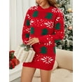 thumbnail image 2 of Christmas Sweater Dress for Women Crewneck Long Sleeve Tops Cute Funny Holiday Knit Chrismas Tree Casual Dress Pullover Sweater Alsol Lamesa, 2 of 6