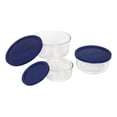 thumbnail image 2 of Pyrex® 6-pc Round Glass Storage Container Set with Blue Plastic Lids, 2 of 3