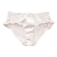 thumbnail image 4 of GEWSEY Women's Satin Silk Lace Hipster Panties Luxury Low Waist Cute Bikini Frilly Lace Trim Underwear (Light Pink, L), 4 of 4