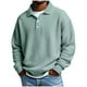 thumbnail image 1 of Ceisia Men Solid Color Casual Gift Button Half Zip Lapel Long Sleeve Casual Knit Top, 1 of 3
